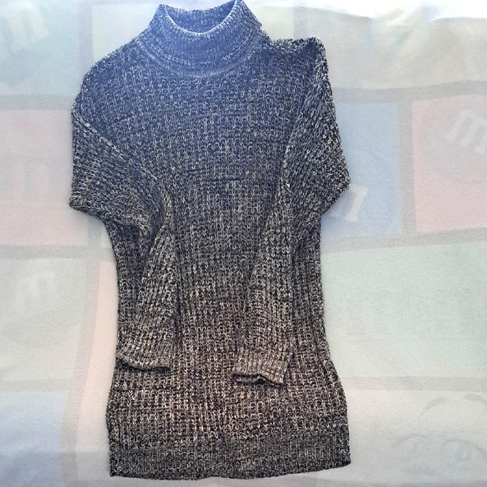 Amilano Gray Cowl Neck Sweater Dress with Modern Knit Design